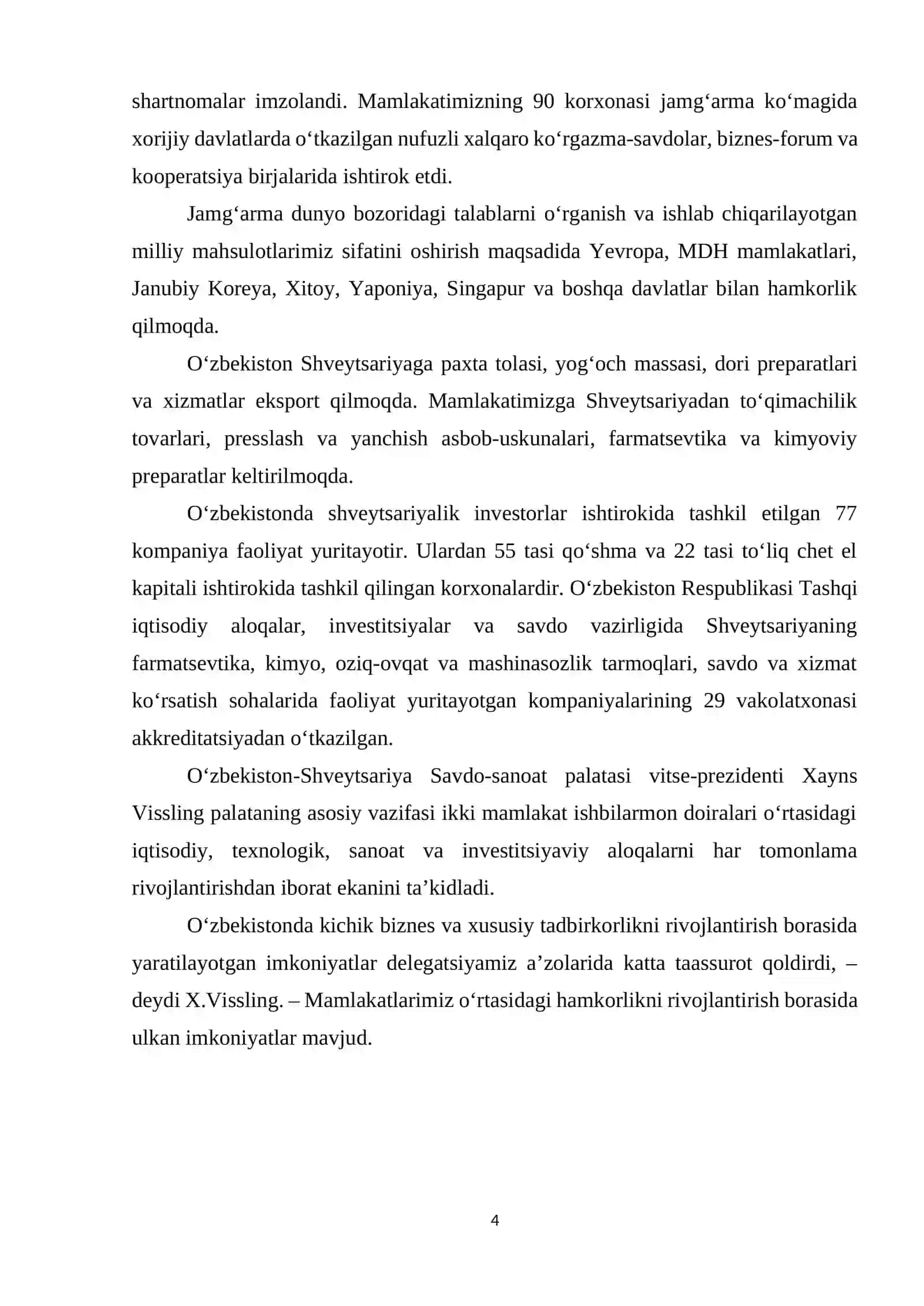 O’zbekiston tashqi savdo munosabatlari 4