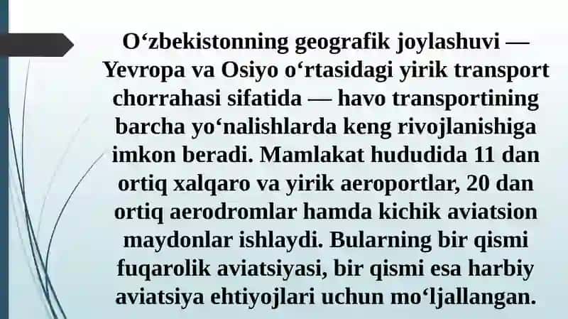 O‘zbekiston aeroportlari va aerodromlari haqida ma’lumot 4