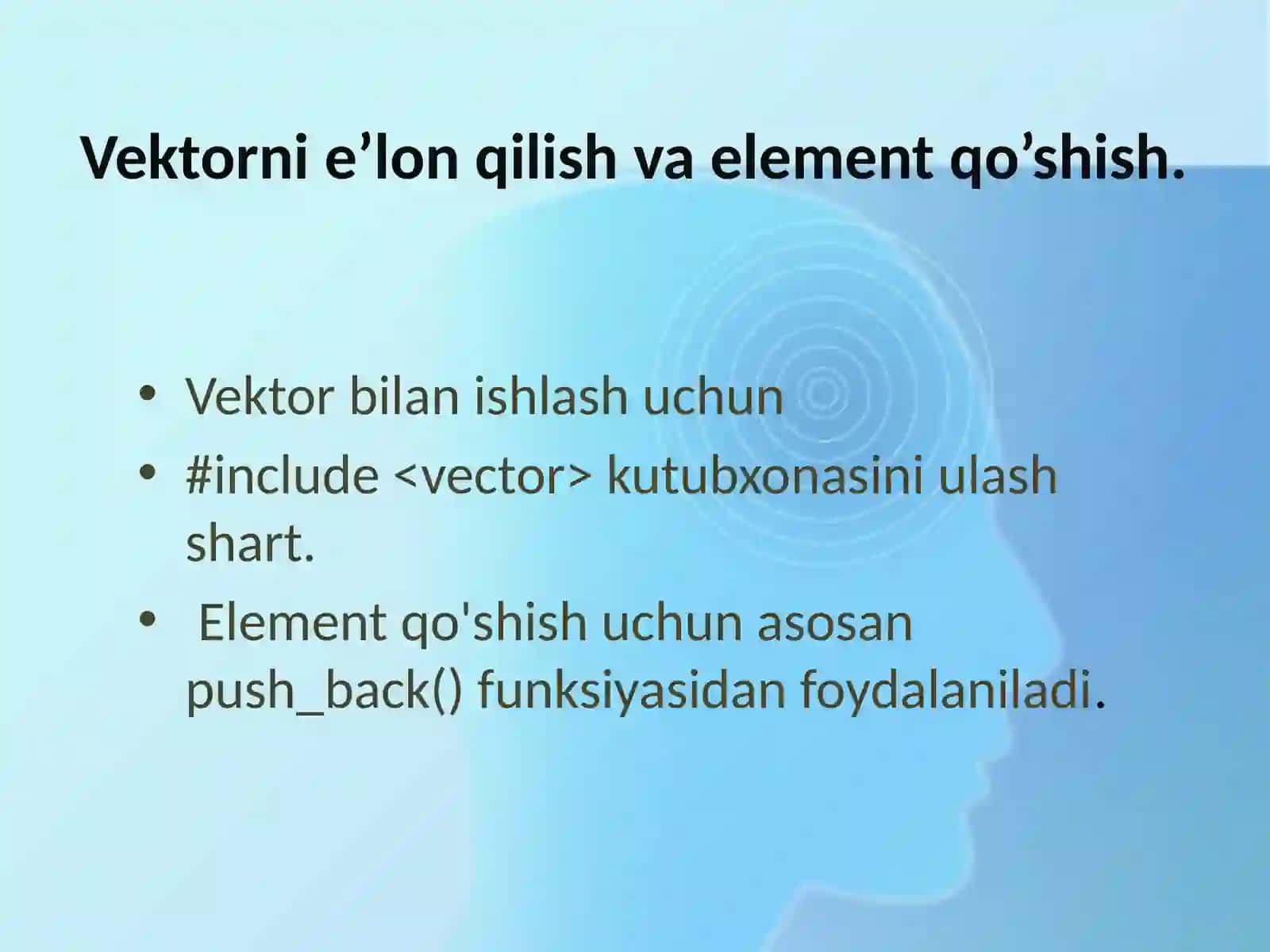 VAKTOR kutubxonasi bilan ishlash 4