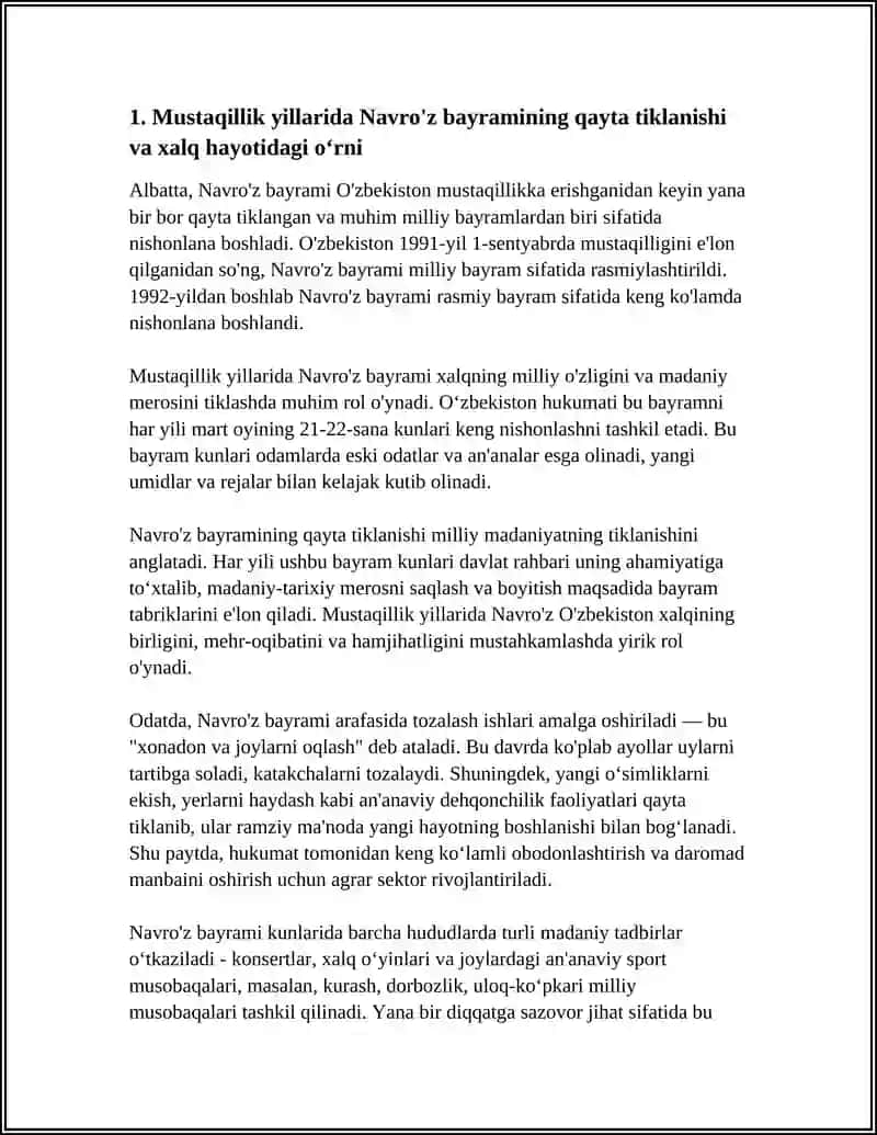 MUSTAQILLIK YILLARIDA OʻZBEKISTONDA MILLIY URF- ODATLAR,QADRIYATLAR VA AN'ANALARNING QAYTA TIKLANISHI 4
