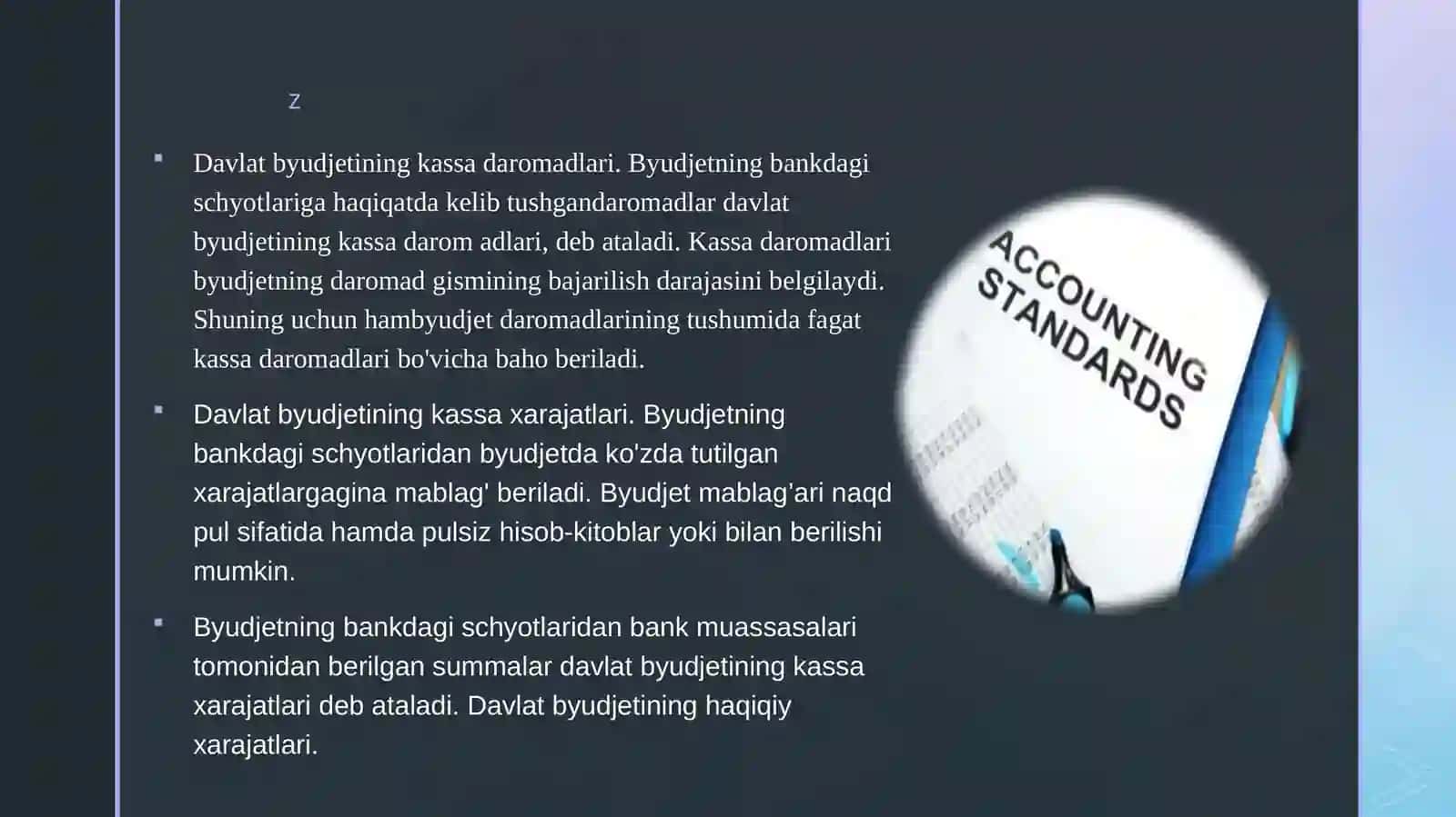 Davlat sektorida buxgalteriya hisobi fanidan “Davlat maqsadli va boshqa budjetdan tashqari jamg’armalari bo’yicha moliyaviy natijalari hisobi“ mavzusida taqdimoti 4