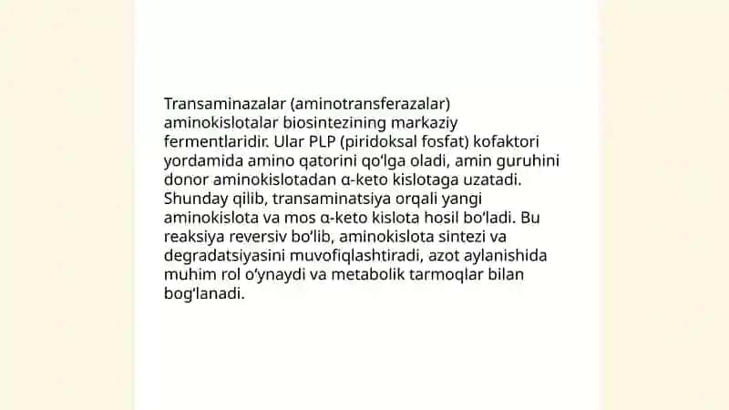 Almashinadigan Aminokislotalar biosintezi 4