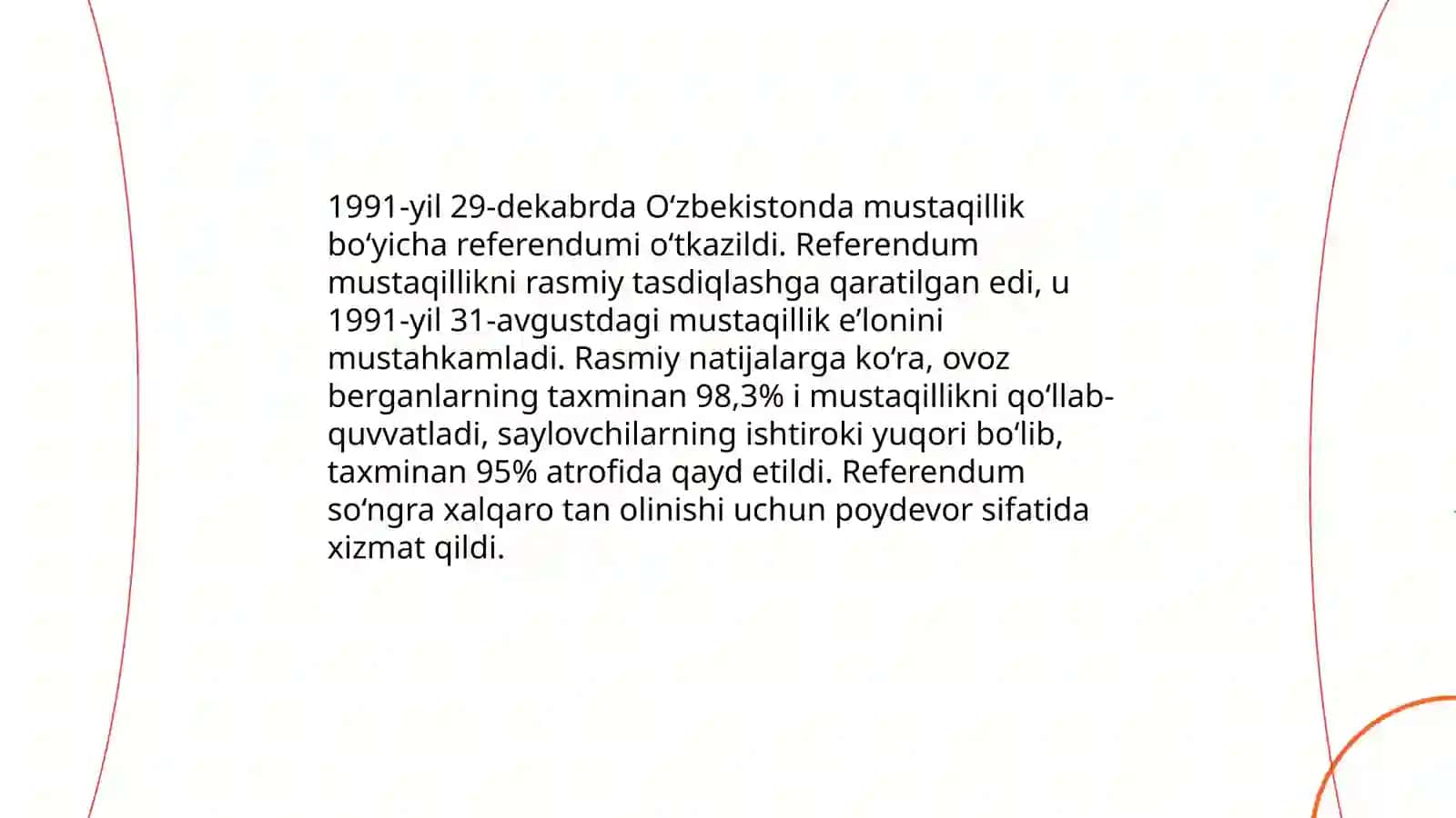 Oʻzbekiston Respublikasi mustaqillikka erishgan kun 4