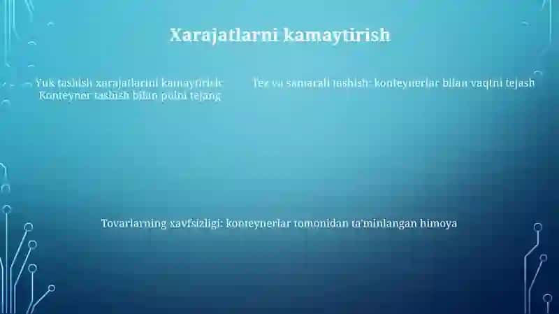 Yuklarni Konteynerlarda Tashish Ahamiyati 4