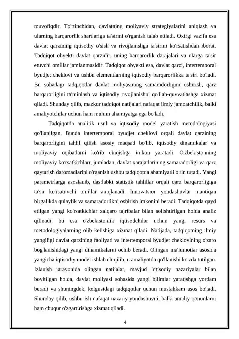 Davlat qarz barqarorlik shartlari intertemporal byudjet cheklovi 4