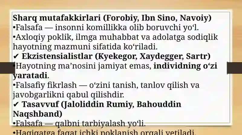 Falsafa turmush tarzi va dunyoni anglash usuli 4