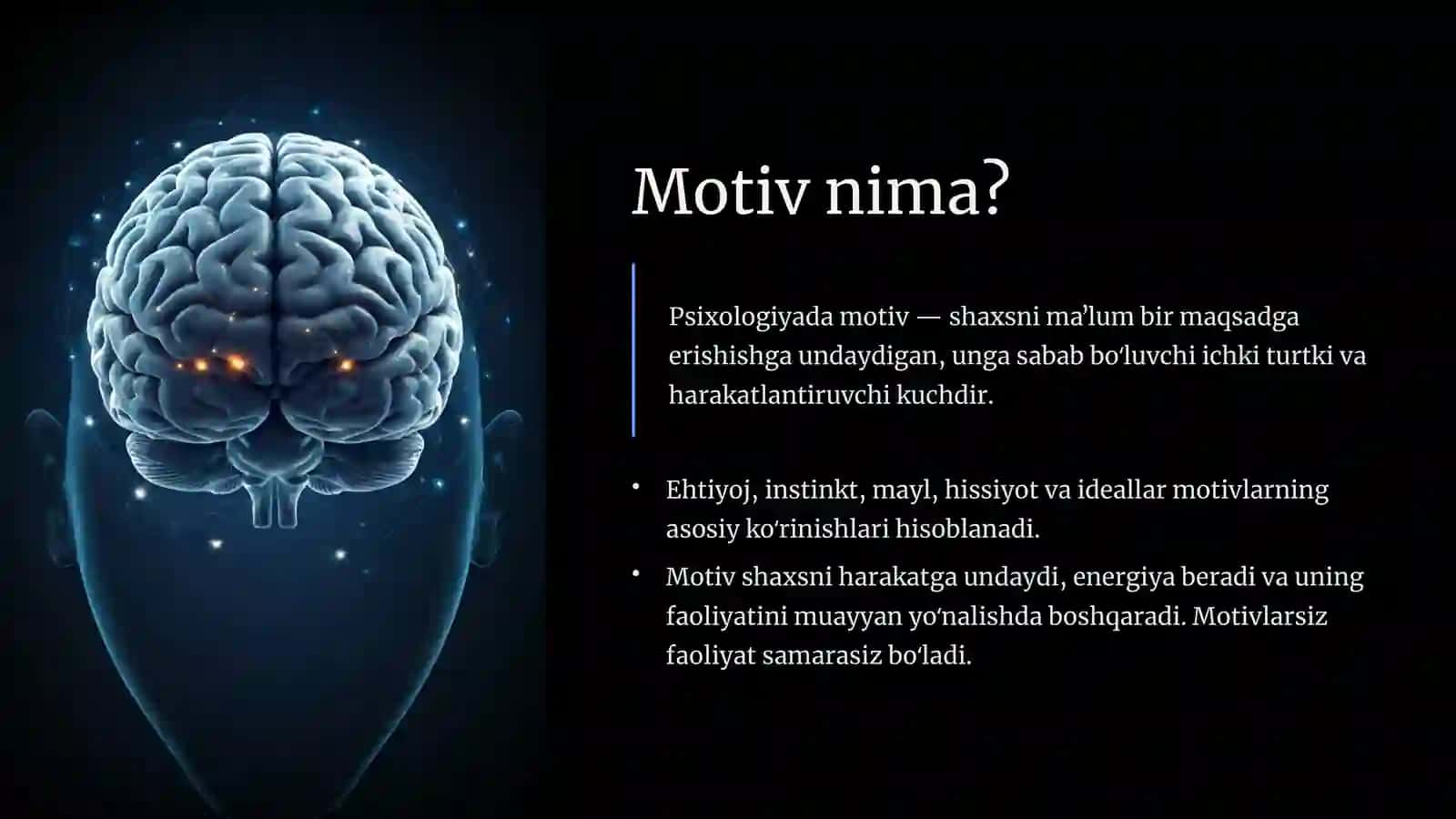 FAOLIYAT VA UNING TUZILMASI MOTIV VA MOTIVATSIYA 4