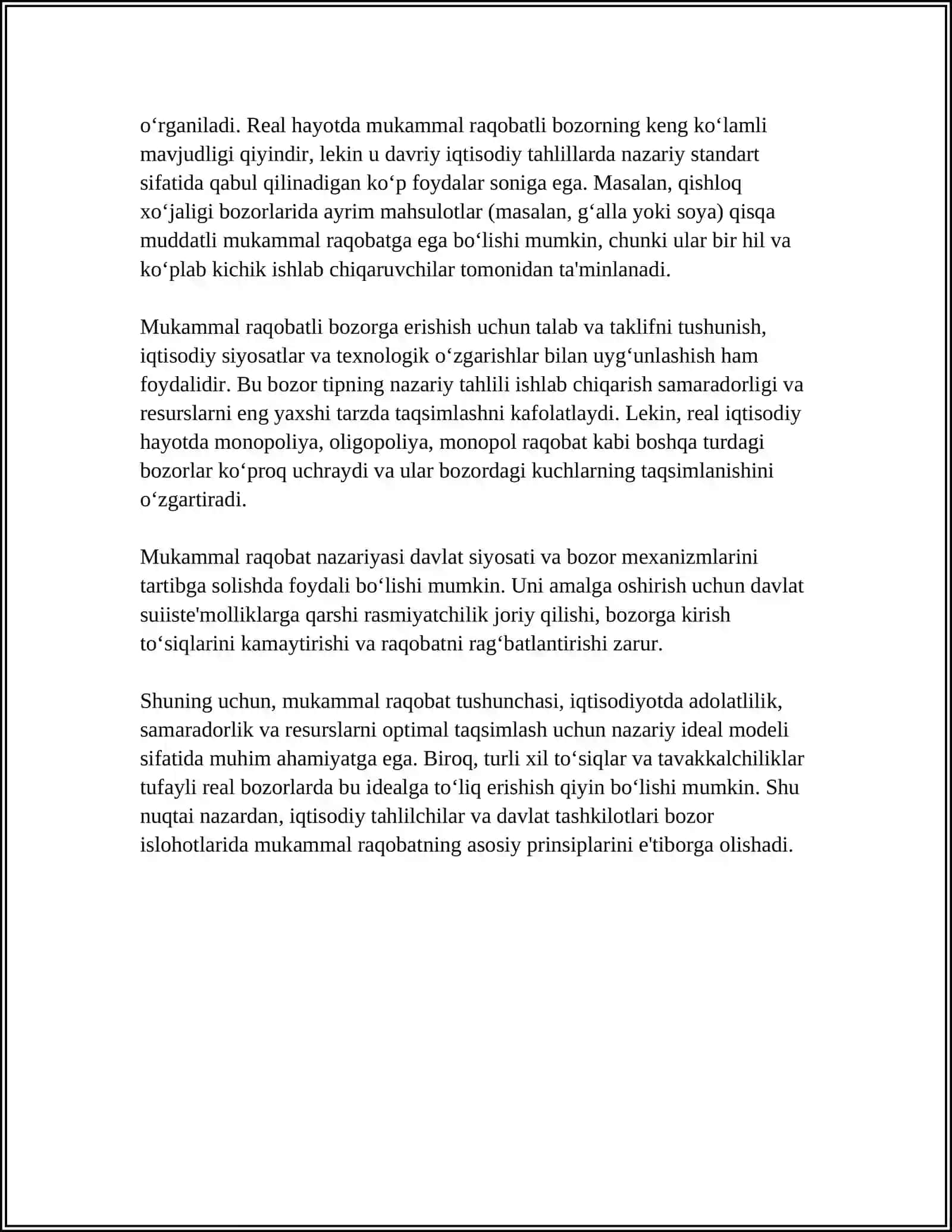 NOMUKAMMAL RAQOBAT BOZORI NAZARIYALARI 4