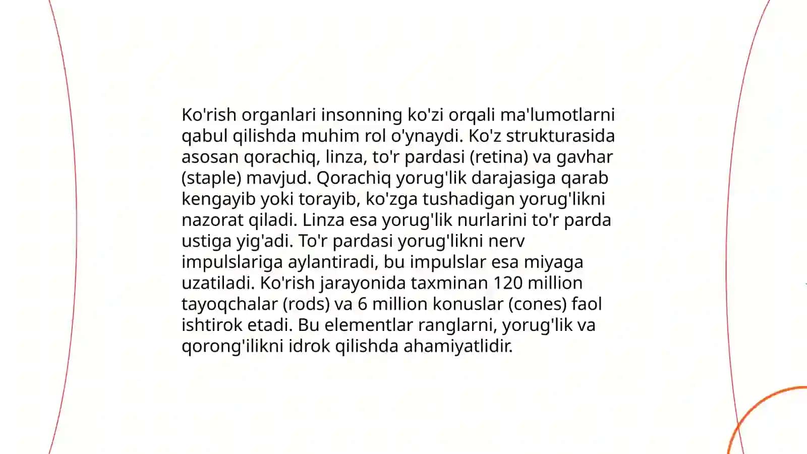 Koʼrish va eshitish organlarining xususiyati va gigiyenasi. Yaqindan koʻrish va uni oldini olish 4