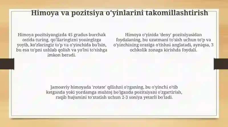 Basketbol o‘yinida o‘yin texnikasini takomillashtirish va mahoratini oshirish 4