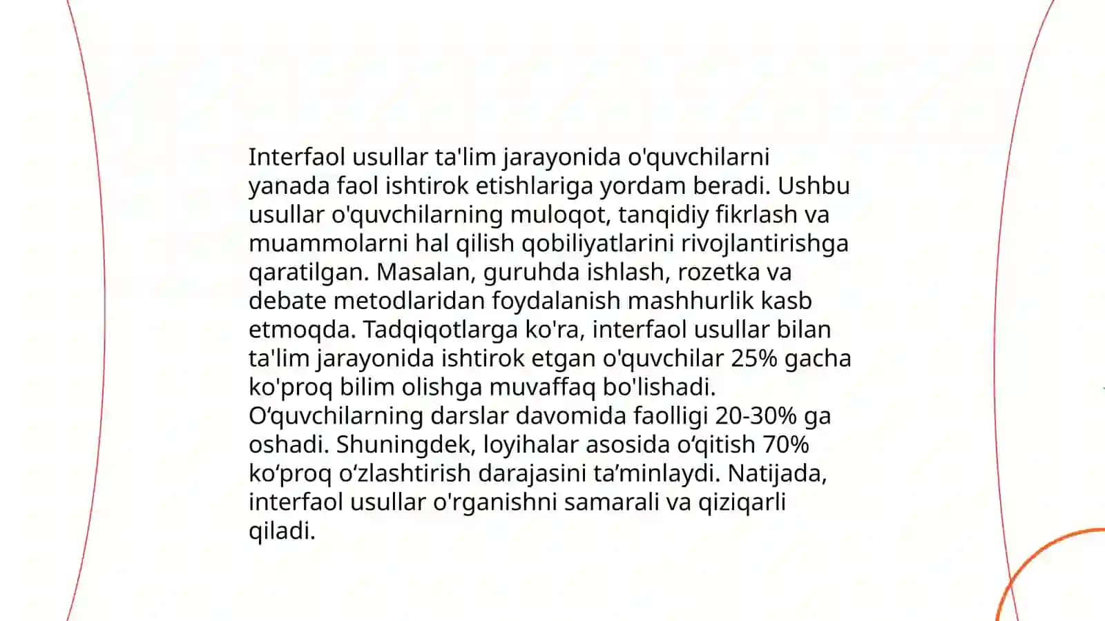 Tezis ko'rinishdagi mashg'ulot ishlanmalari 4