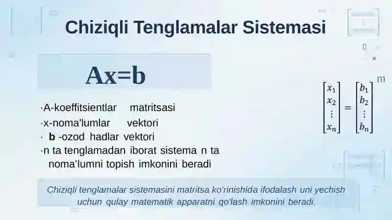 Chiziqli Algebraik Tenglamalar Sistemasini Yechishda Kvadratildizlar metodi 4
