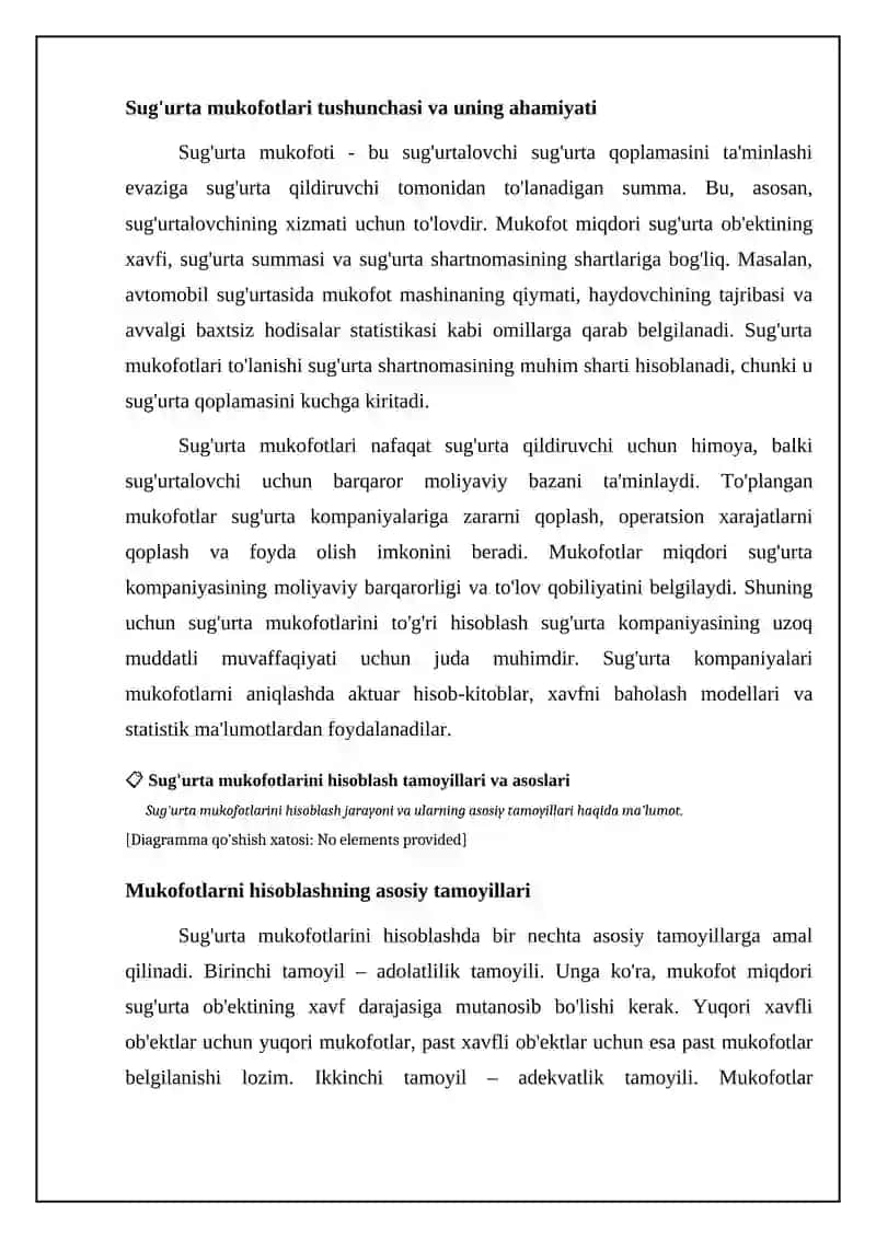 Sug'urta mukofotlari va ularni hisoblash tamoyillari 4