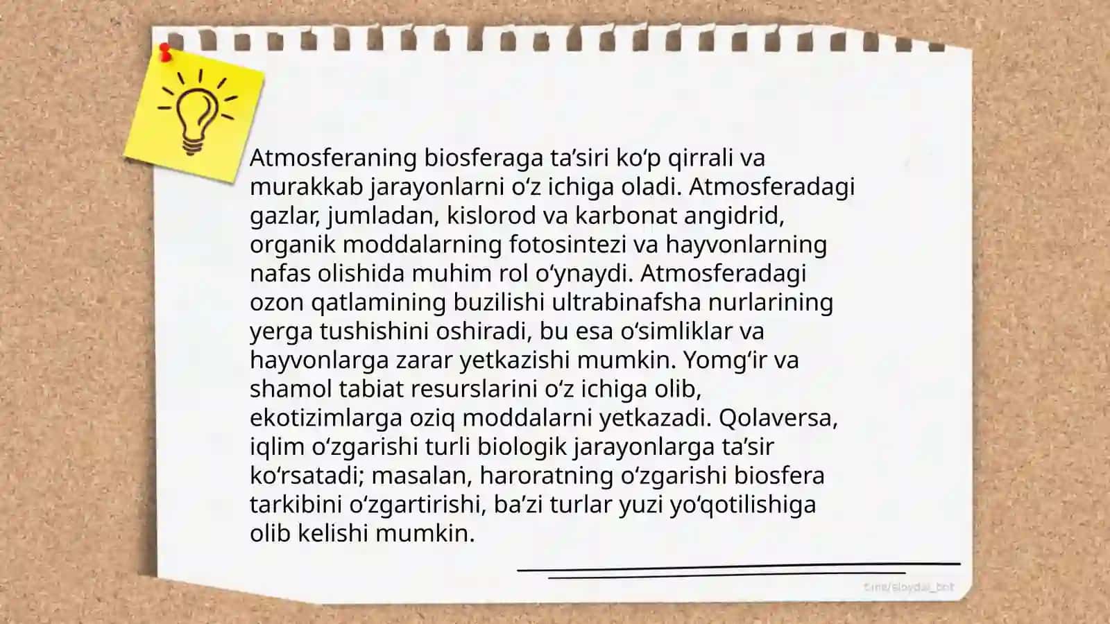 Biosfera taʼlimoti boʼyicha masala va mashqlar tuzish 4