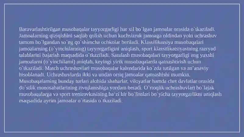 Sportda musobaqalarni tashkil qilish va o’tkazish tartibi 4