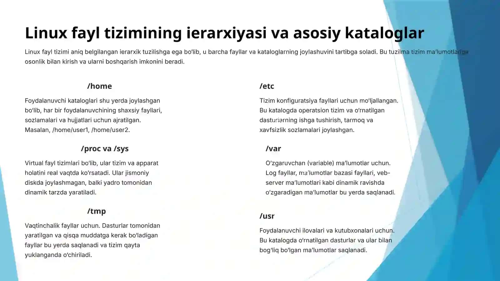 LINUX operatsion tizimlarida faol boshqaruv tizimlari bilan ishlash 4