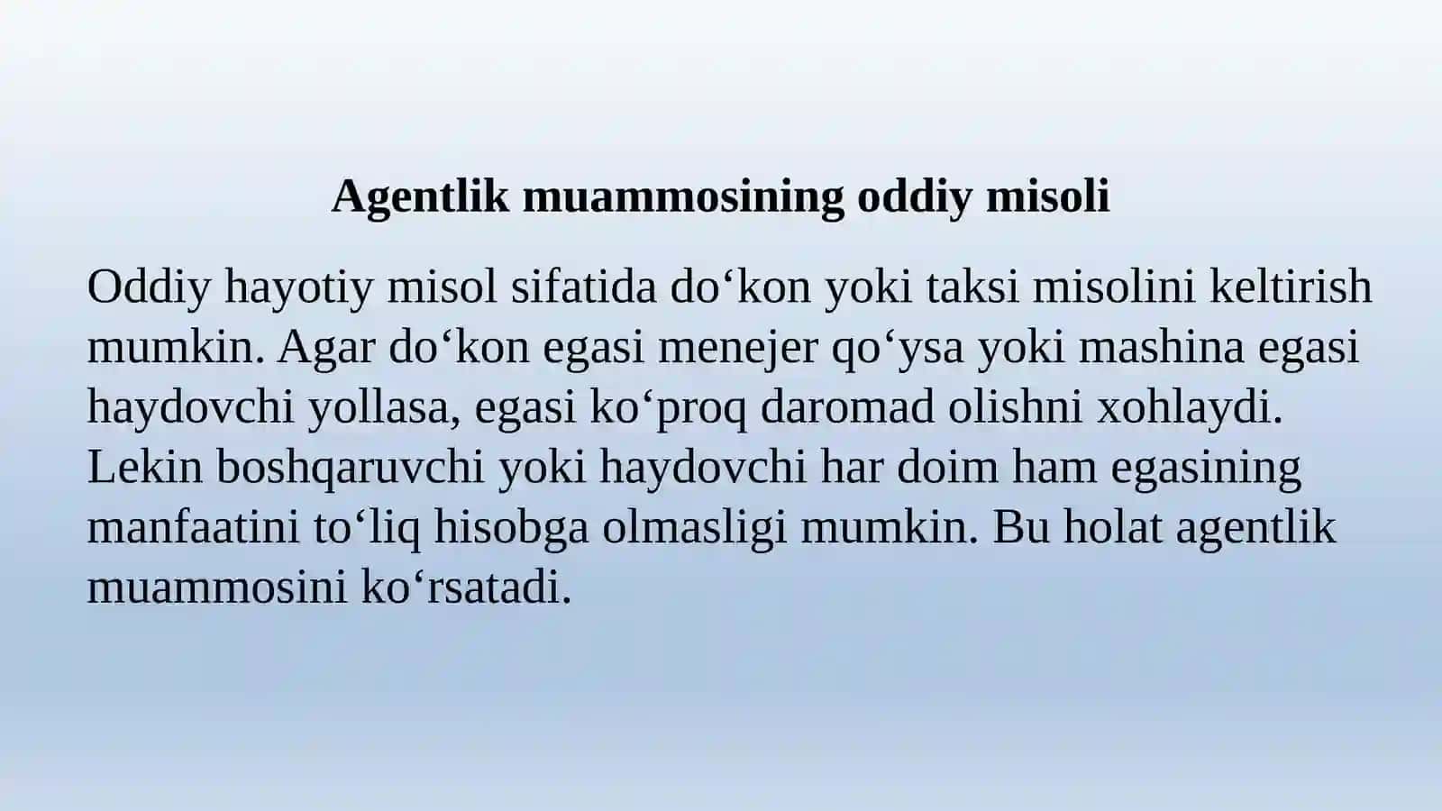 Agentlik muammolari 4