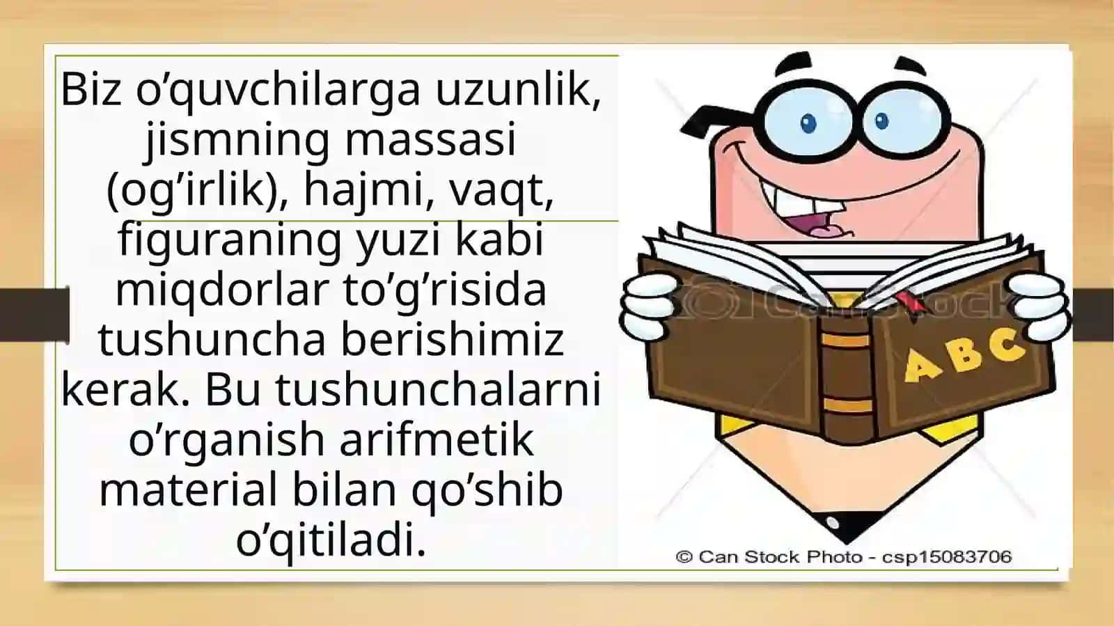 Miqdorlarni o’rgatish metodikasi. Uzunlik va yuza o’lchov birliklari 4