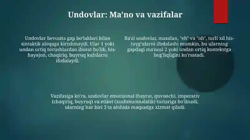 Gap bólaklari bilan aloqaga kirishmaydigan bôlaklar 4