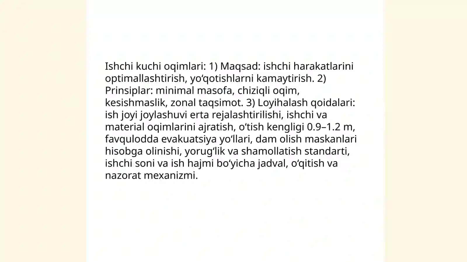 Qurilish oqimlarining turlari va ularni loyihalashning umumiy qoidalari 4
