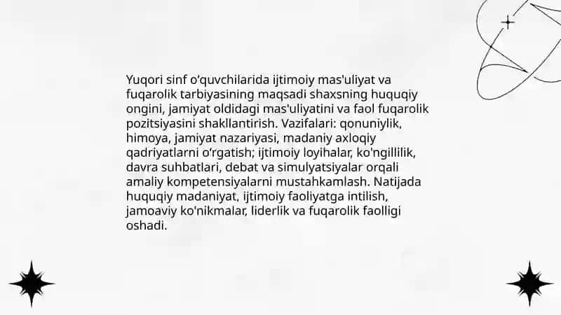 Yuqori sinf oʻquvchilari bilan olib boriladigan ijtimoiy -pedagogik ish 4