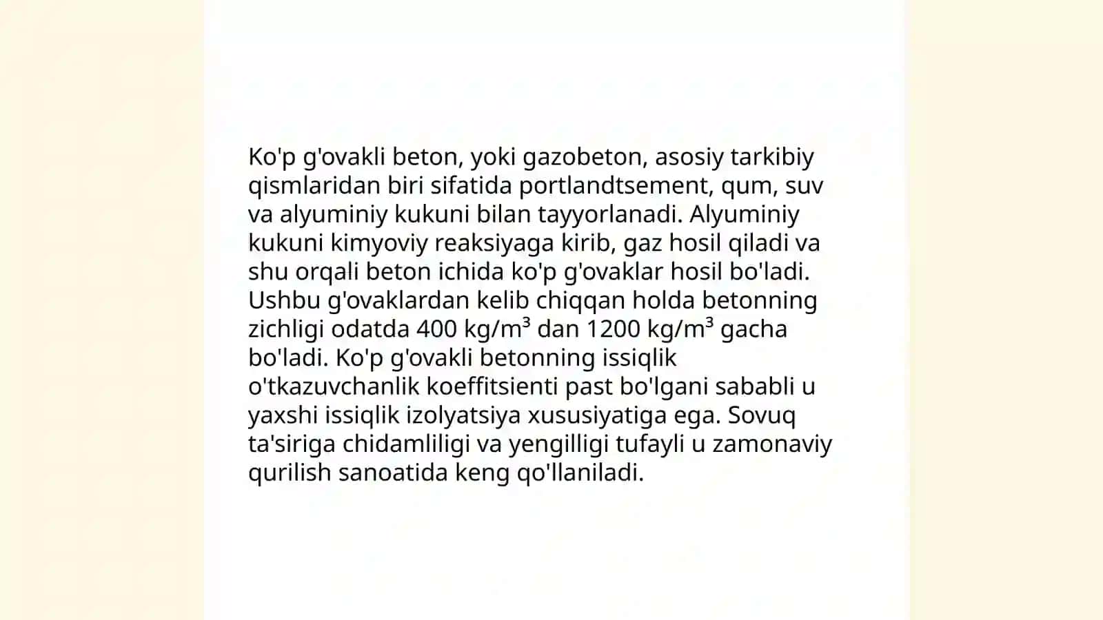 Ko'p g'ovakli betonlar 4