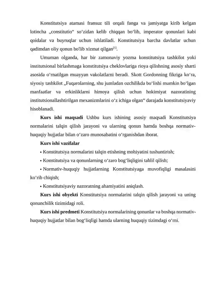 Konstitutsiya Normalarini Talqin Etish va Uning Qonun hamda boshqa Normativ Hujjatlar Bilan Munosabati 4