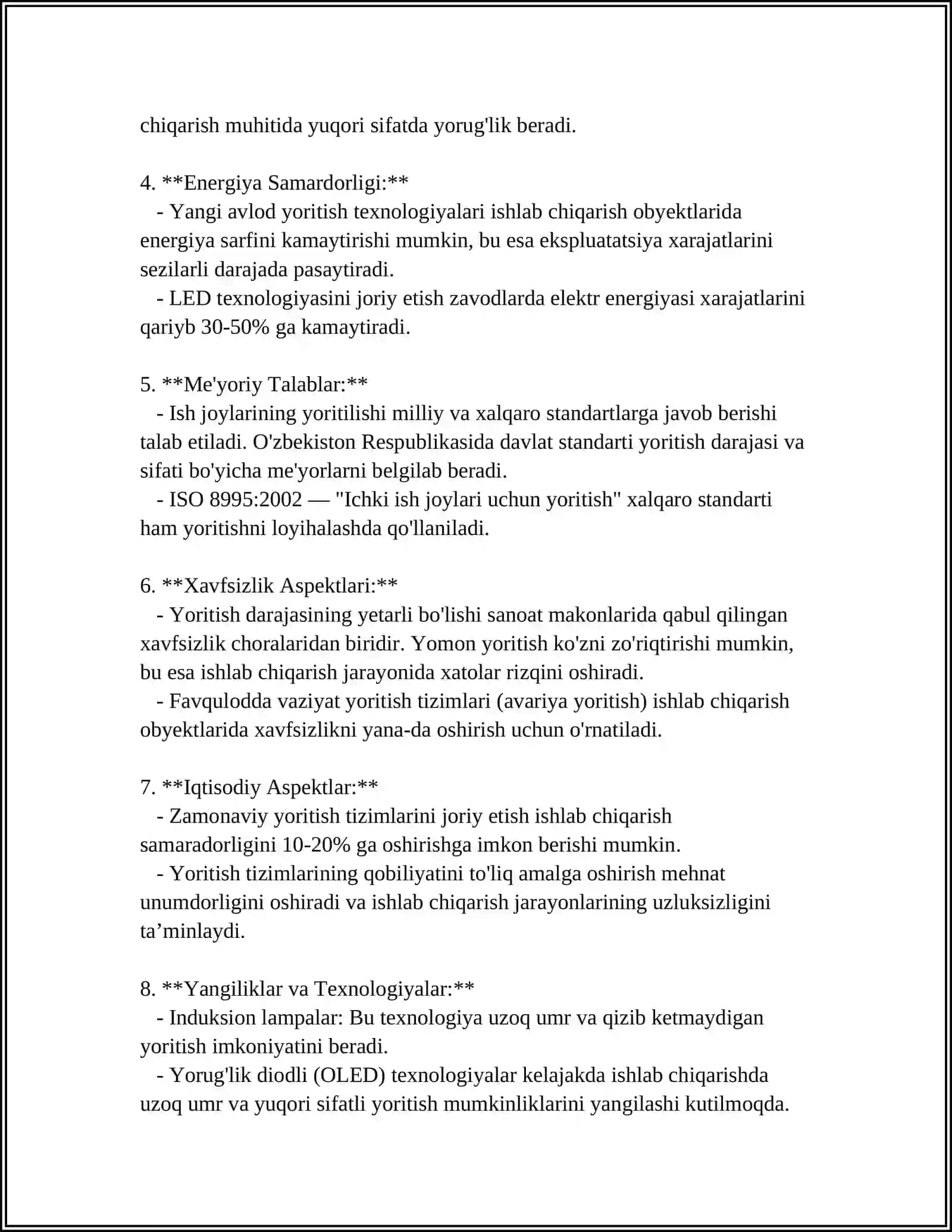 ISHLAB CHIQARISHDA YORITISH 4