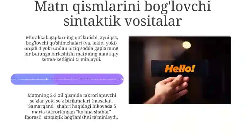 Matn Qismlarini Bog'laydigan Sintaktik Vositalar 4