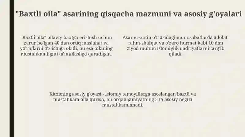 Shayx Muhammad Sodiq Muhammad Yusufning "Baxtli oila" asari 4