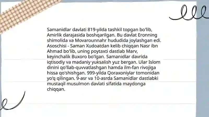Samoniylar davlati tarixi 4