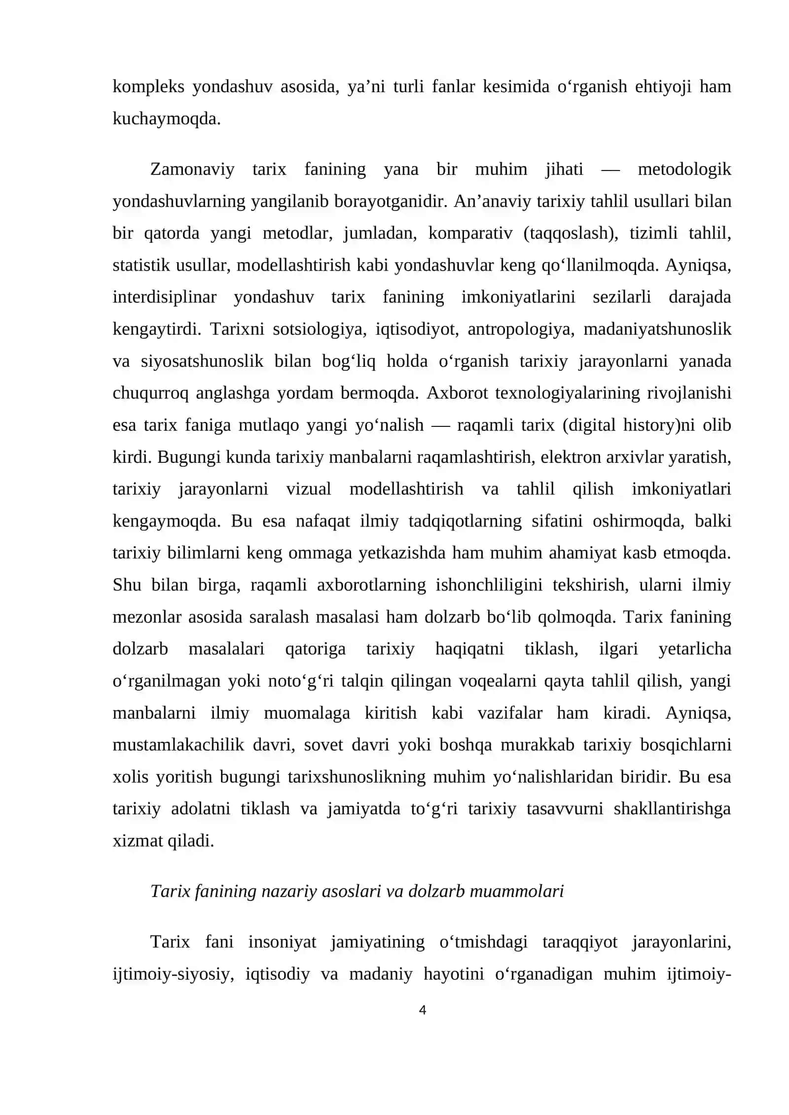 Tarix fanining dolzarb masalalari va zamonaviy metodologik yondashuvlar 4
