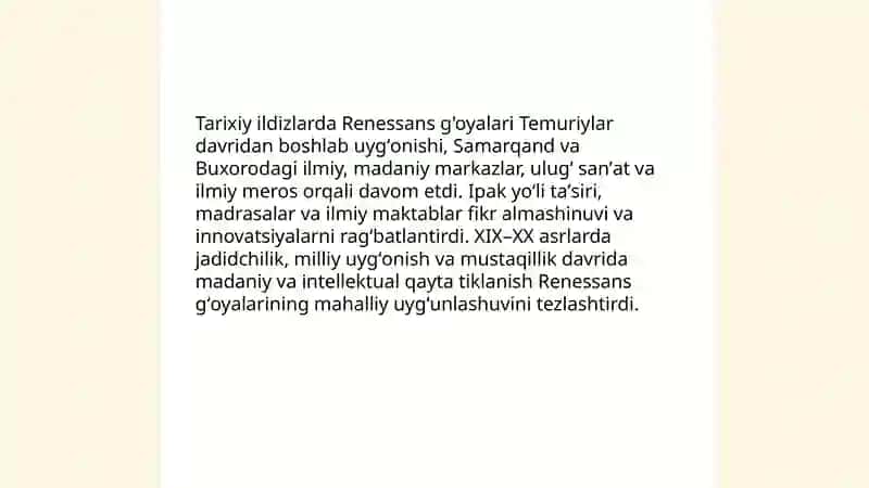 Yangi O'zbekistonning 5-renesans tomon tutgan yoli 4