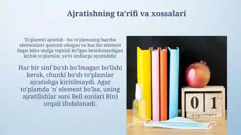 To'plamlarni sinflarga ajratish 4