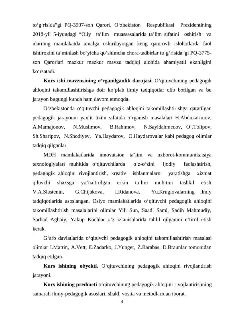 O'qituvchining kasbiy axloqi va pedagogik munosabatlari. 4