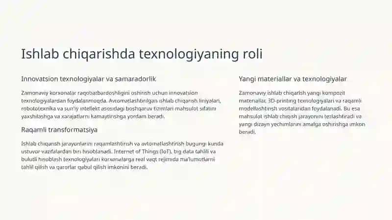 Ishlab chiqarish va ta'limda texnologiyalar 4