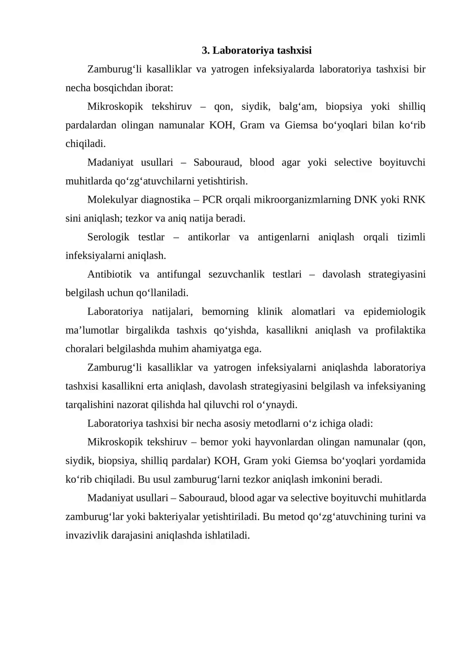Zamburug‘li kasalliklarning qo‘zg‘atuvchilari, patogenezi va laboratoriya tashxisi 4