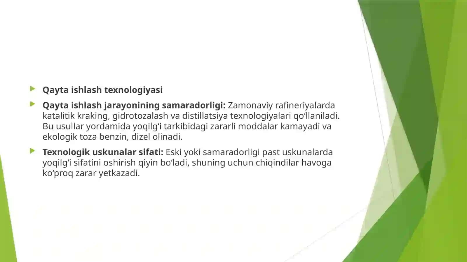 SAMARIDDINNING NEFT-GAZ SANOATI DAEKOLOGIK XAVFSIZLIK FANIDAN TAYYORLAGAN TAQDIMOTI 4