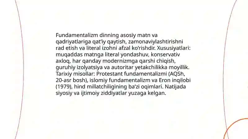 Diniy fanatizm, Ekstremizm, Fundamentalizm, Terrorizm tarixi va ularning hozirgi davrda xavfsizlikka qarshi 4
