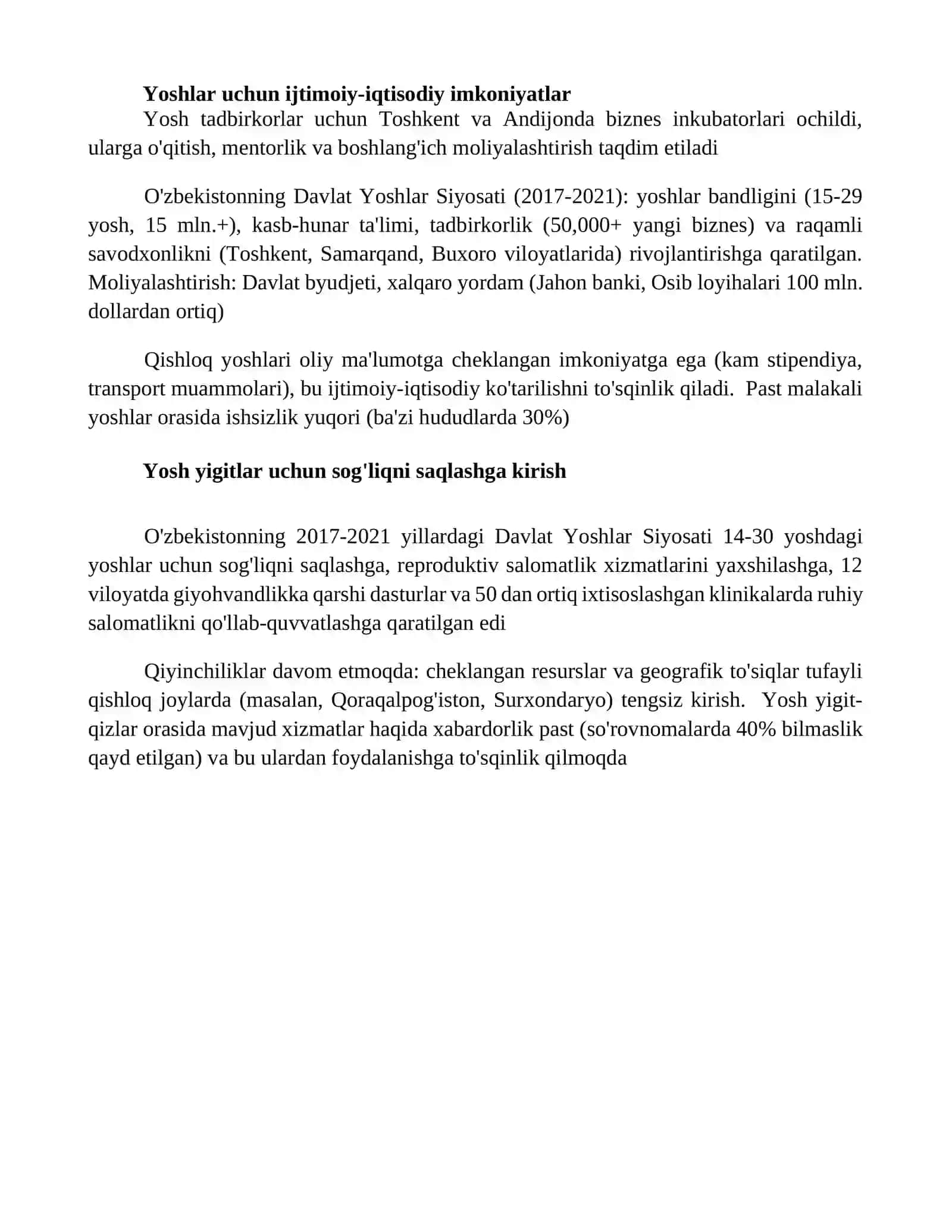 O'zbekiston respublikasida yoshlarga oid davlat siyosati va uning tahlili 4