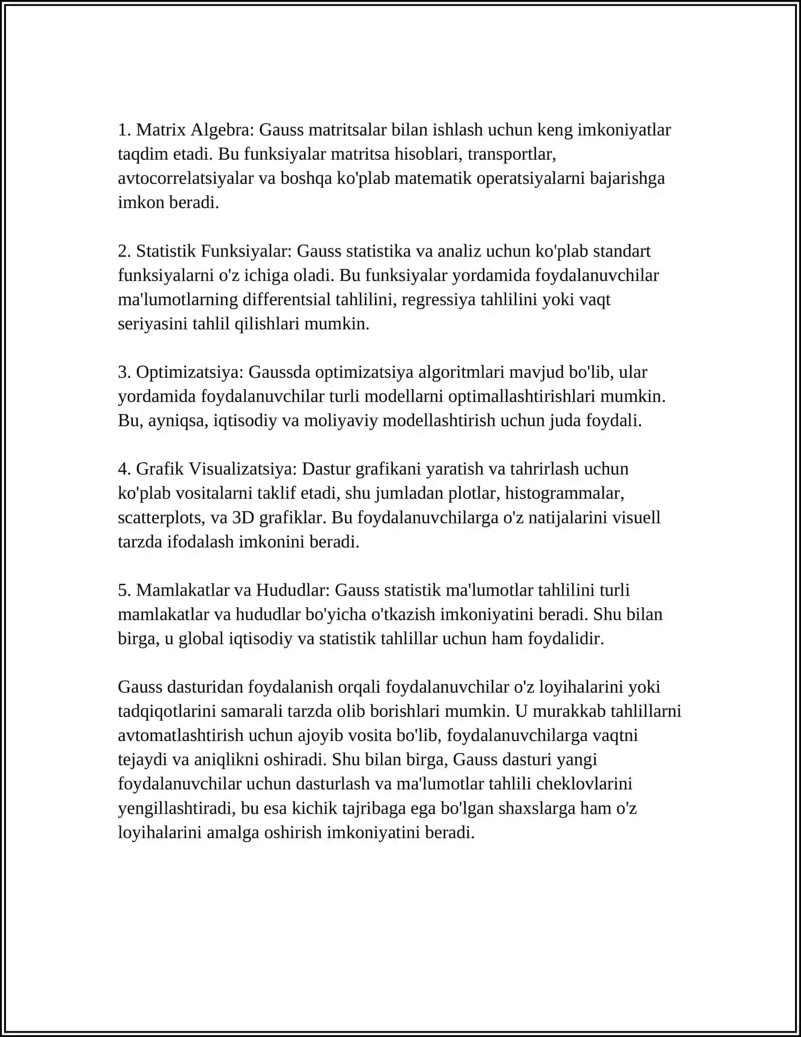 TO'LQIN DASTASTALARI.GAUSS DASTASI 4