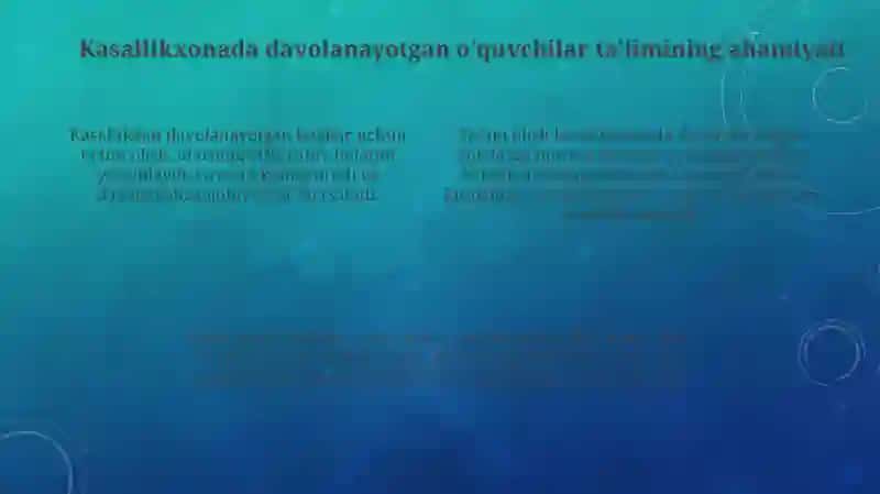 Chet el kasalxonalarida davolanayotgan maktab o'quvchilarining ta'limi 4