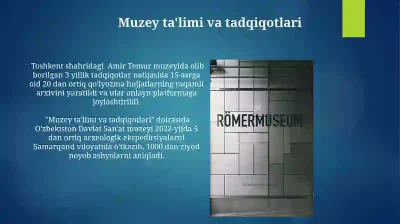 Muzeylarning tadqiqotchilik faoliyati 4