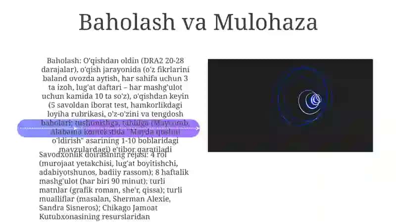 Ona tili va òqish savodxonligi fani tògarak rejasini tuzish 4