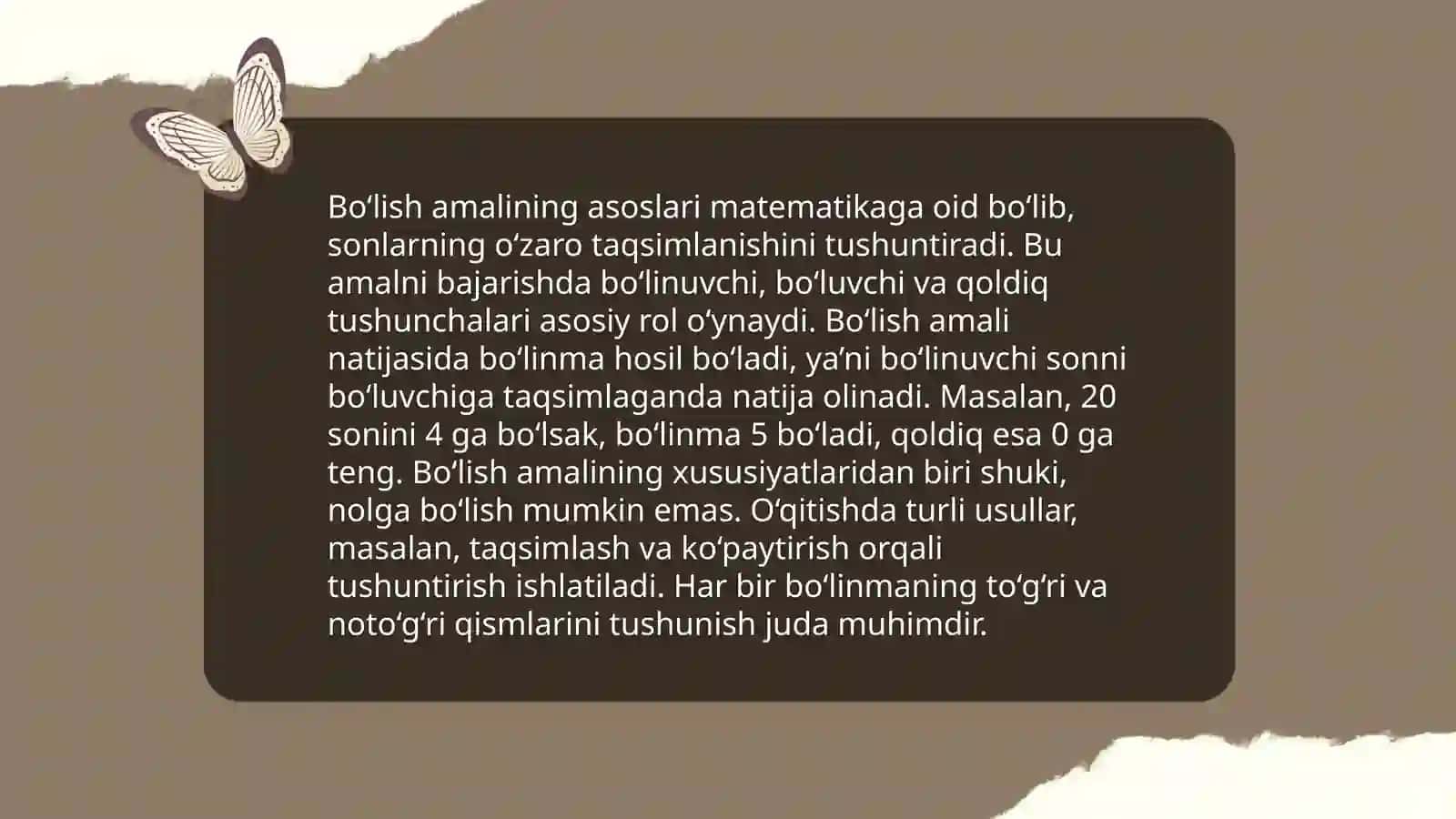 Ko‘paytirish va bo‘lish dars ishlanmasi 4