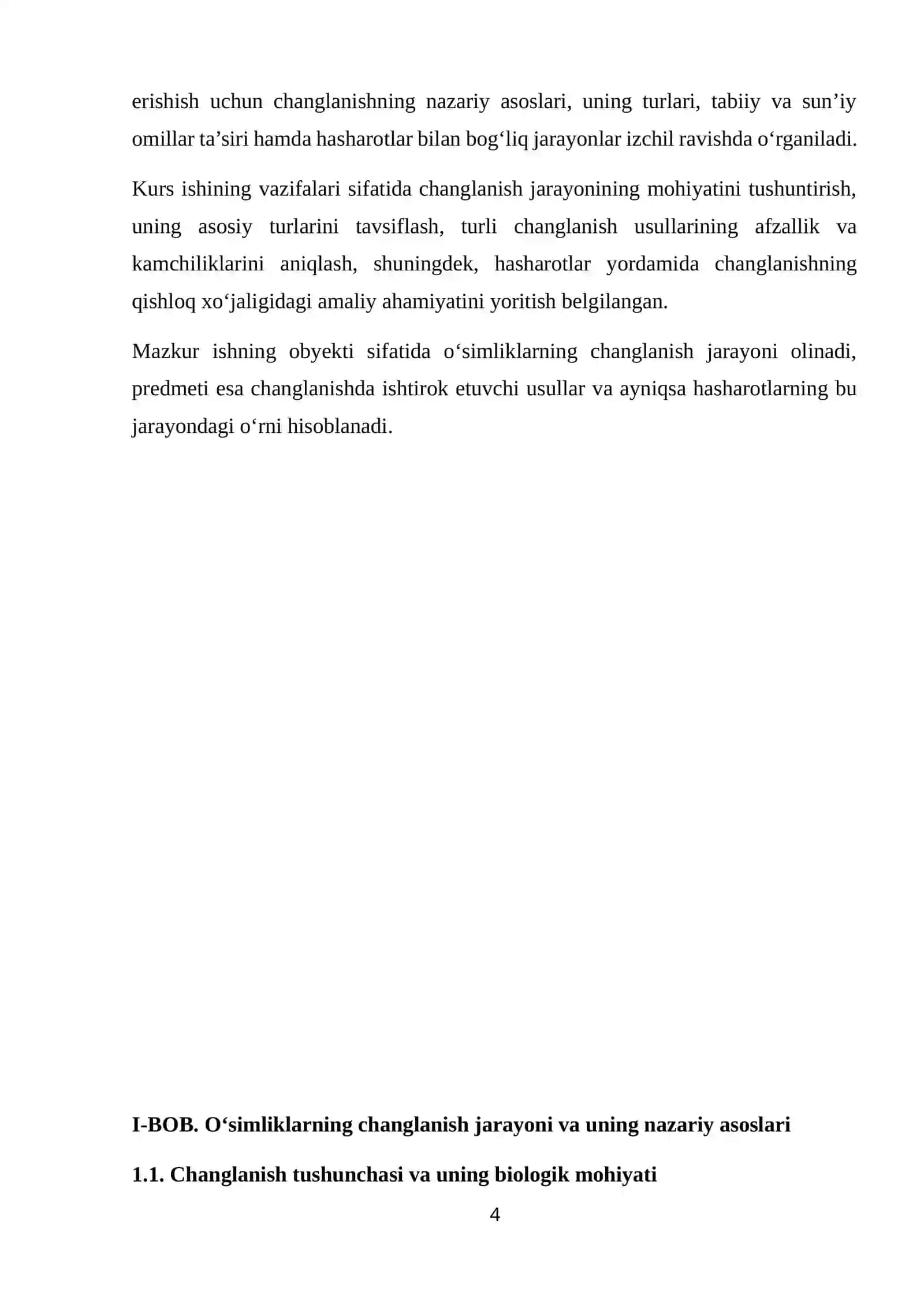 O‘simliklarning changlanish usullari va changlanishda hashorotlarning ro`li 4