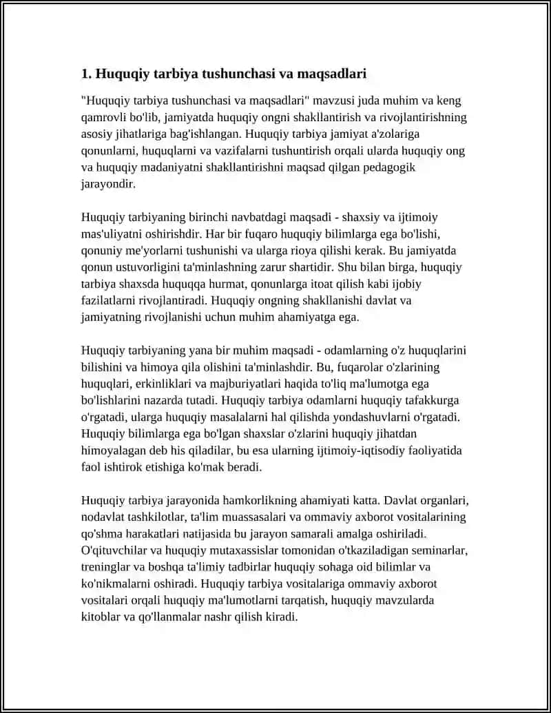 Huquqiy Tarbiya Haqida Tushuncha. Huquqiy Tarbiyaning Metodologik Asosiy 4