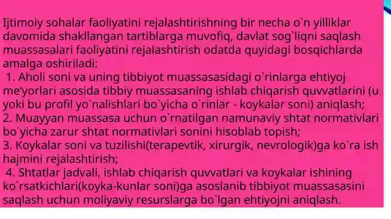Sog’liqni saqlash muassasalarida shtatalar jadvalini tuzish tartibi 4