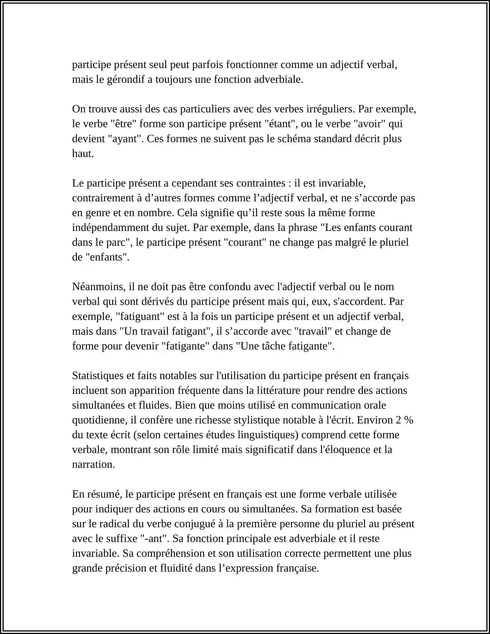 PARTICIPE PRESENT ADJECTIF VERBAL ET GERONDIF 4