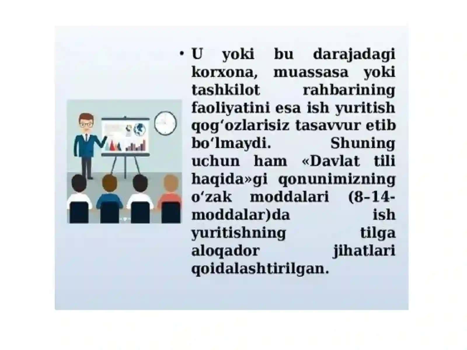Ish yuritish tili va uslubi. Farmoyish hujjatlari va ularning turlari 4